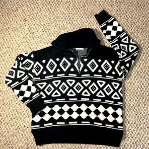 Black and White Knit Sweater